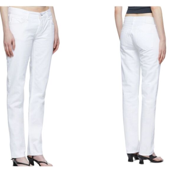 Rag & Bone white jeans Piper Low-Rise Straight denim multibutton 25 - Picture 1 of 14
